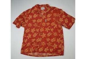 men's Columbia Sportswear Hawaiian button-down shirt, medium, red